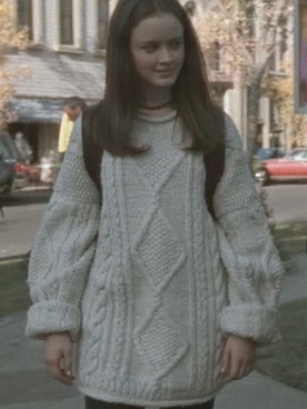 Cream chic Academic Rory Gilmore Sweater White